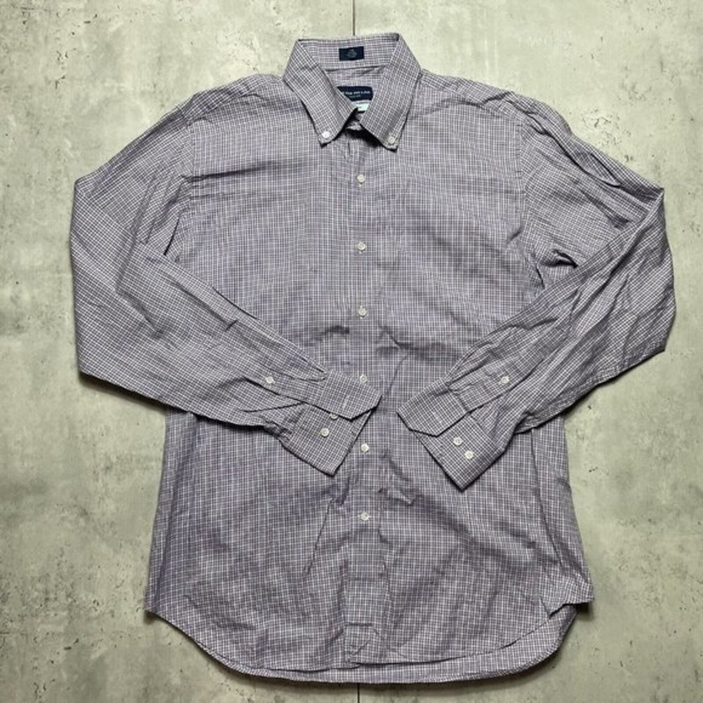 Peter Millar Collection Flex Finish‎ Shirt Mens Sz L Purple Plaid MSRP $248